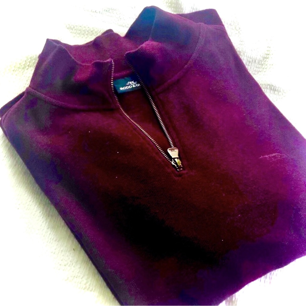 Rodd & Gunn | L | Men’s Merrick Bay 1/4 Zip Sweater - Port Wine Red Burgundy